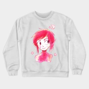 Watercolor Red Elf Girl Crewneck Sweatshirt